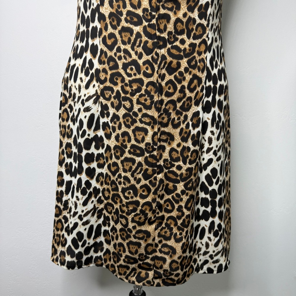 Speechless Leopard Print Mini Slip Dress Small Y2K 90s Spaghetti Strap Cowl Neck - Picture 3 of 9